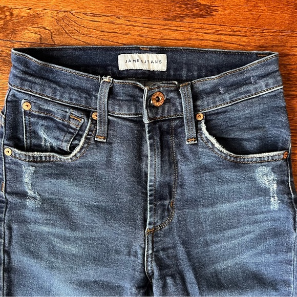 James Jeans Kiki Frayed Hem Crop Jeans Blue Size 26 - Picture 3 of 5